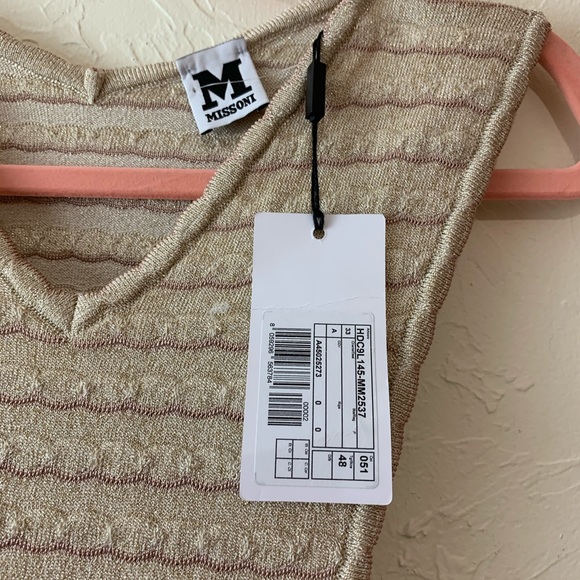 MISSONI Sz 48 EUR USA 12 NEW LUREX DRESS GOLD NWT - Picture 11 of 14